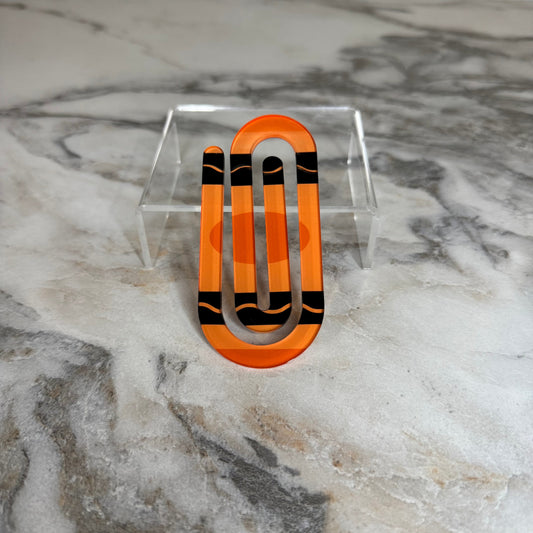 Jumbo Paperclip - Orange Crayon