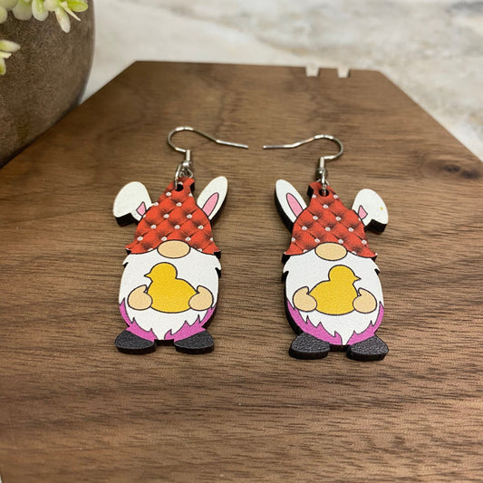 Wood Dangle Earring - Easter - #6
