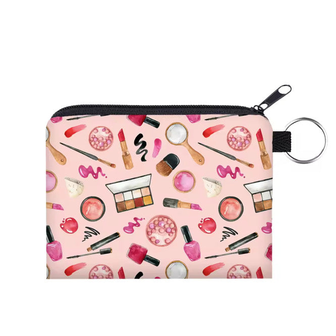Mini Pouch - Makeup Lipstick Eye Shadow on Pink