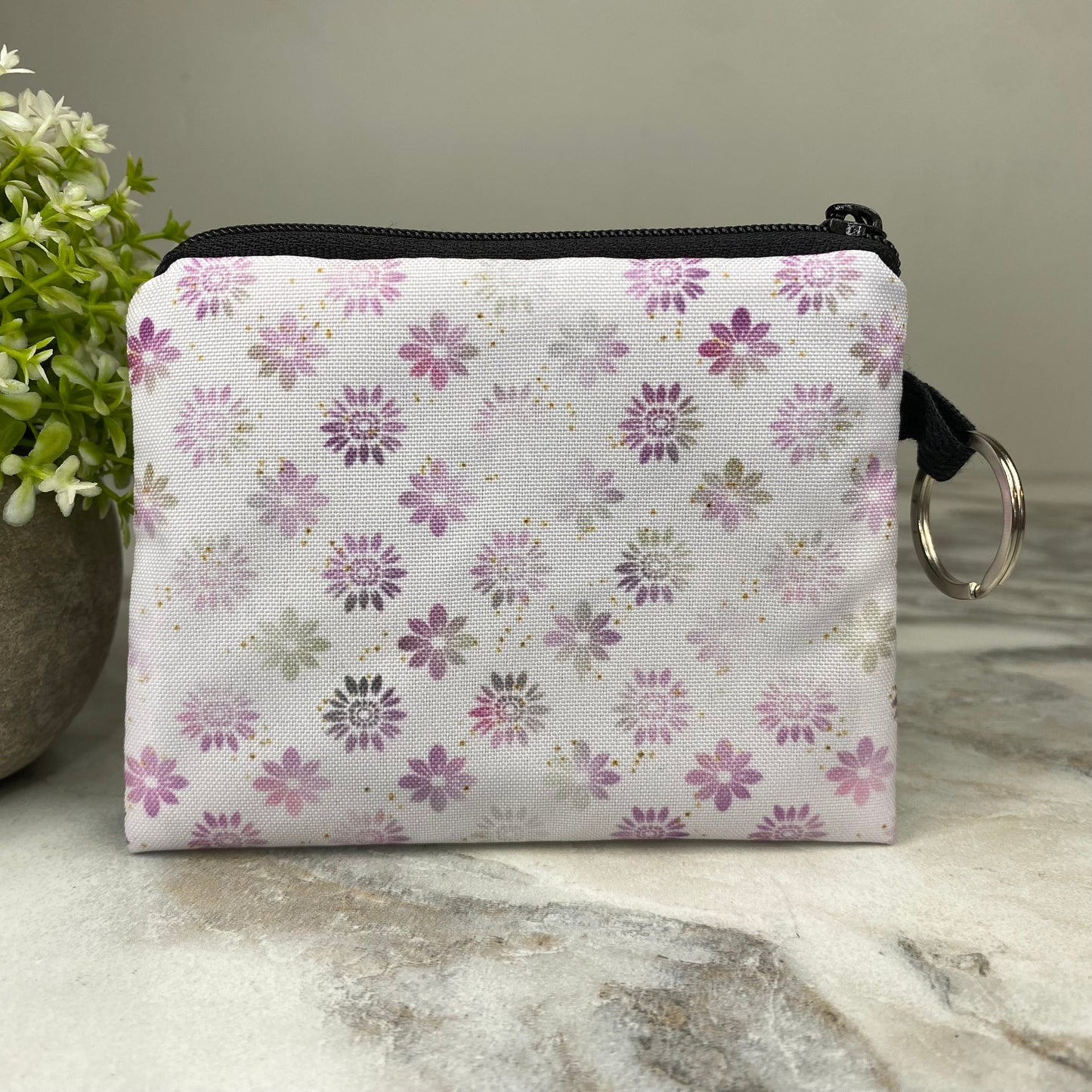 Mini Pouch - Floral Purple Gold
