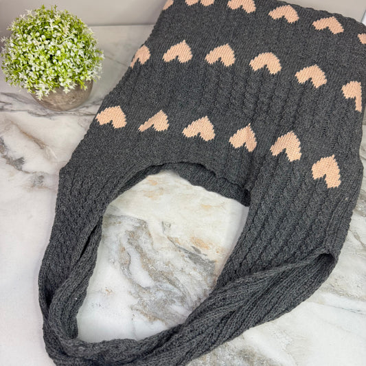 Heart Tote Bag - Knit Sweater