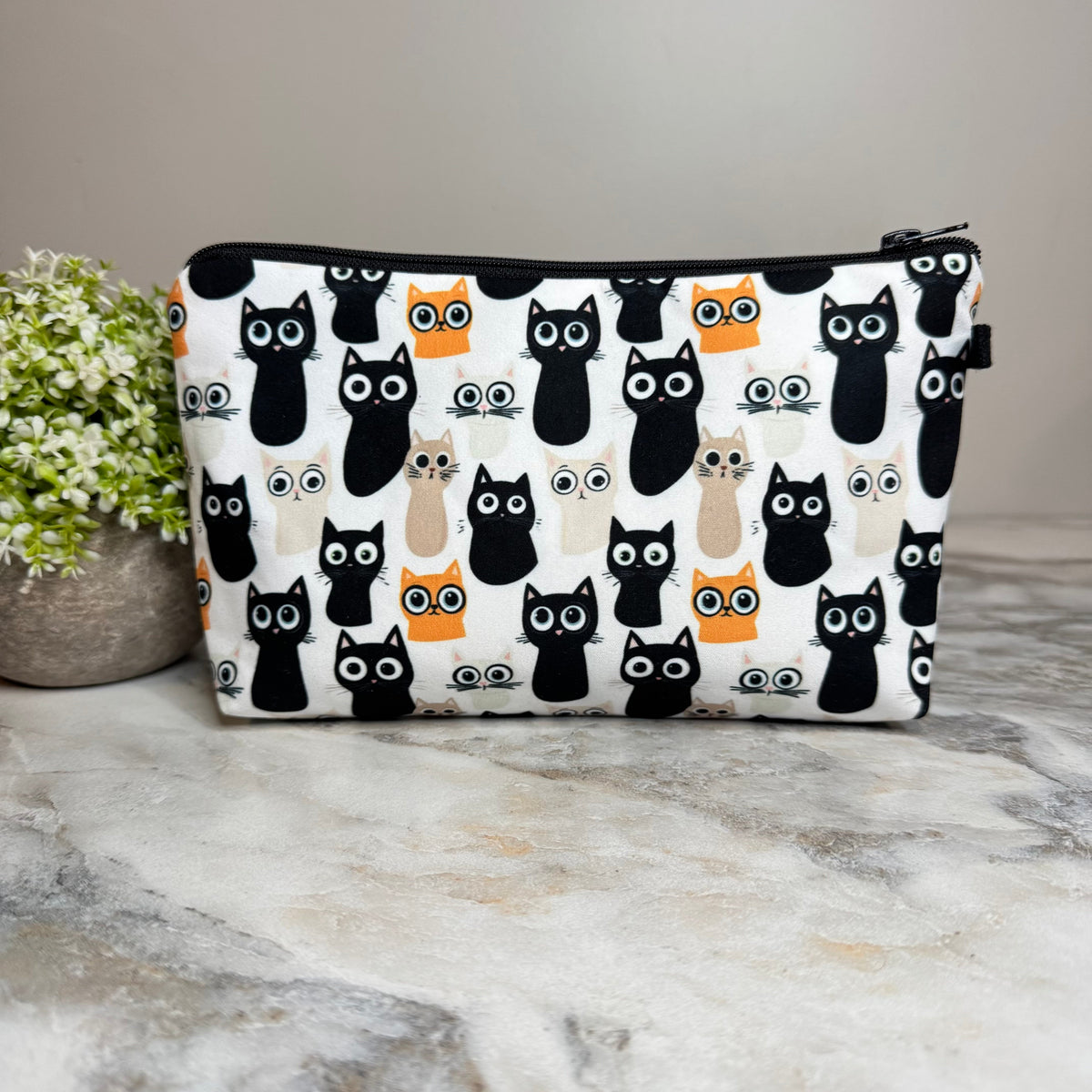 Pouch - Cat Orange Black Big Eyes
