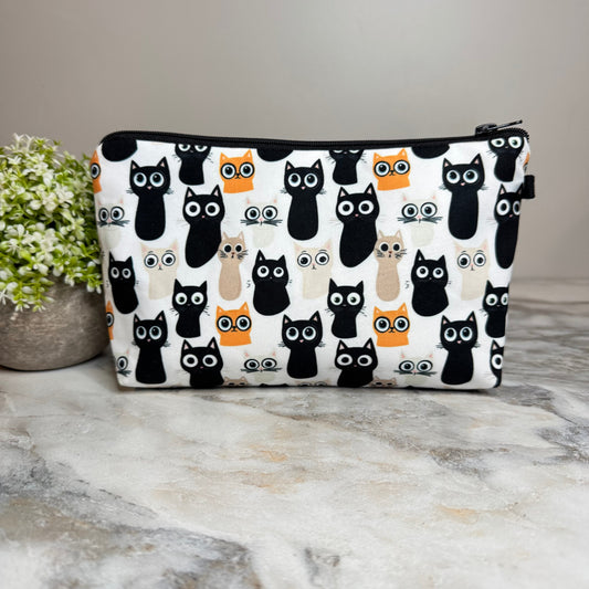Pouch - Cat Orange Black Big Eyes