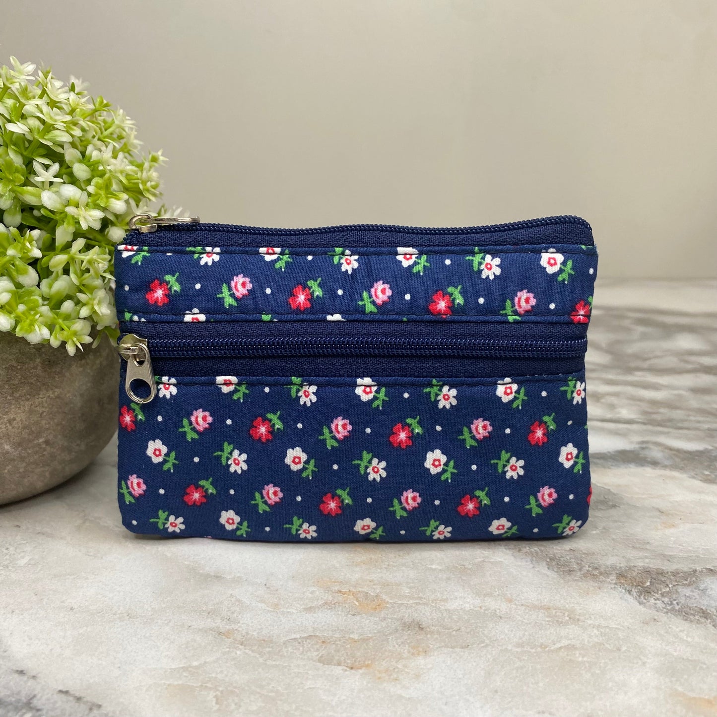 Mini Double Zip Pouch - Floral Designs #3