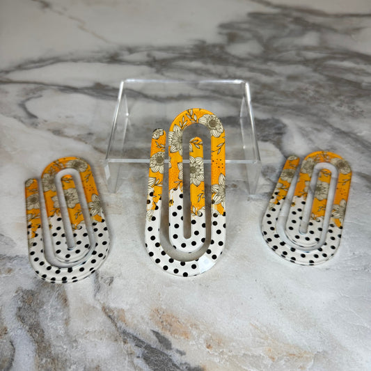 Jumbo Paperclip - Floral Polka Dot