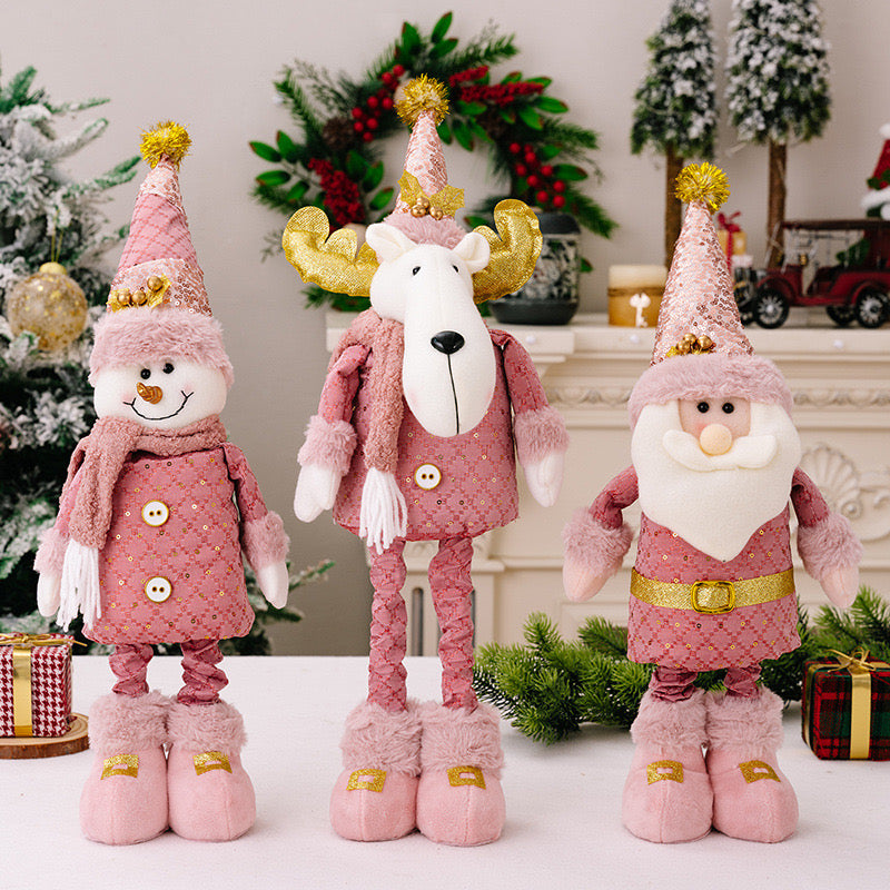 Telescopic Standing Christmas Decor - Pink & Gold - PREORDER 10/3-10/6