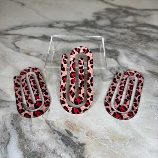 Jumbo Paperclip - Pink Animal Print