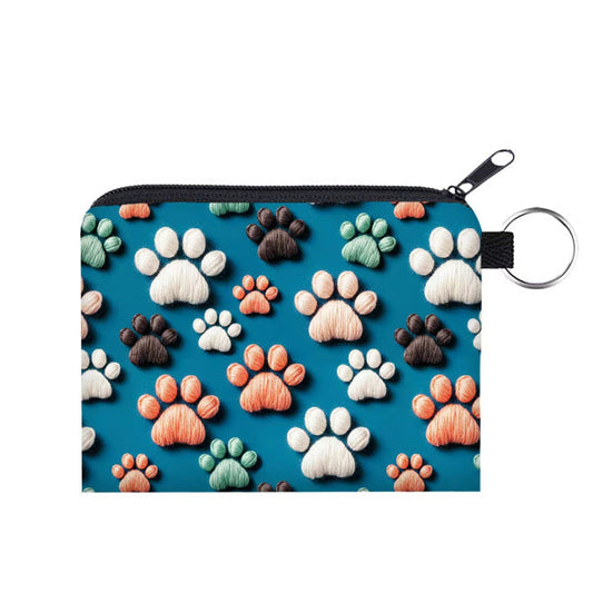 Mini Pouch - Dog Paw Needlepoint