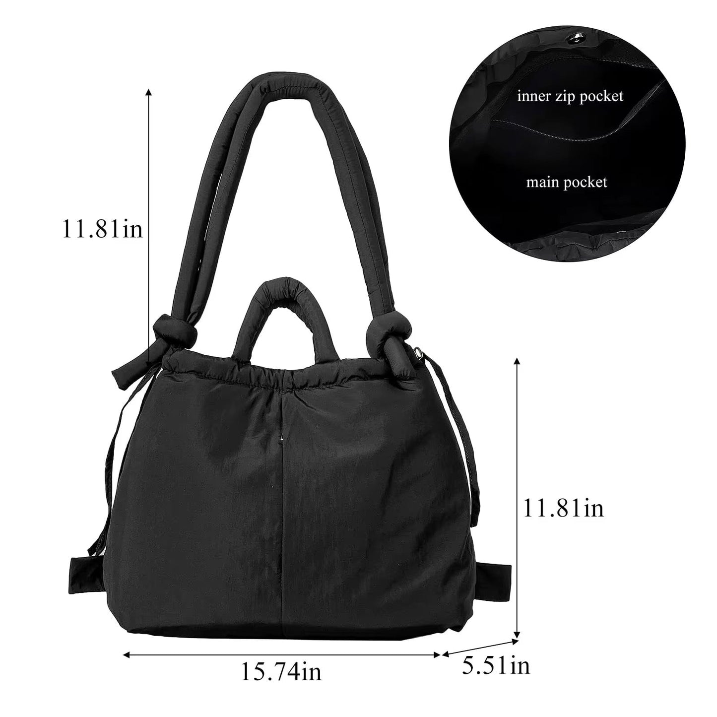 Stevie - Nylon Puff Tote & Backpack