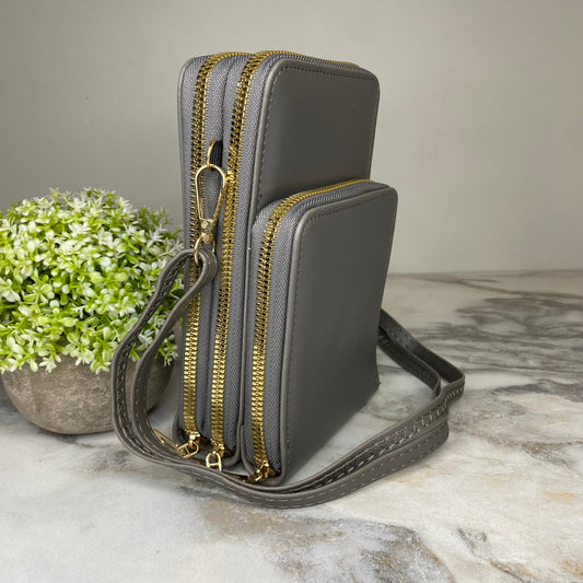 Ivy Crossbody Wallet + Purse - Grey