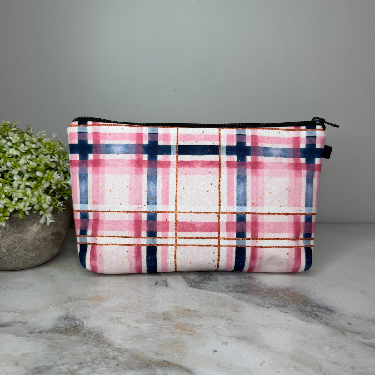 Pouch - Plaid Pink