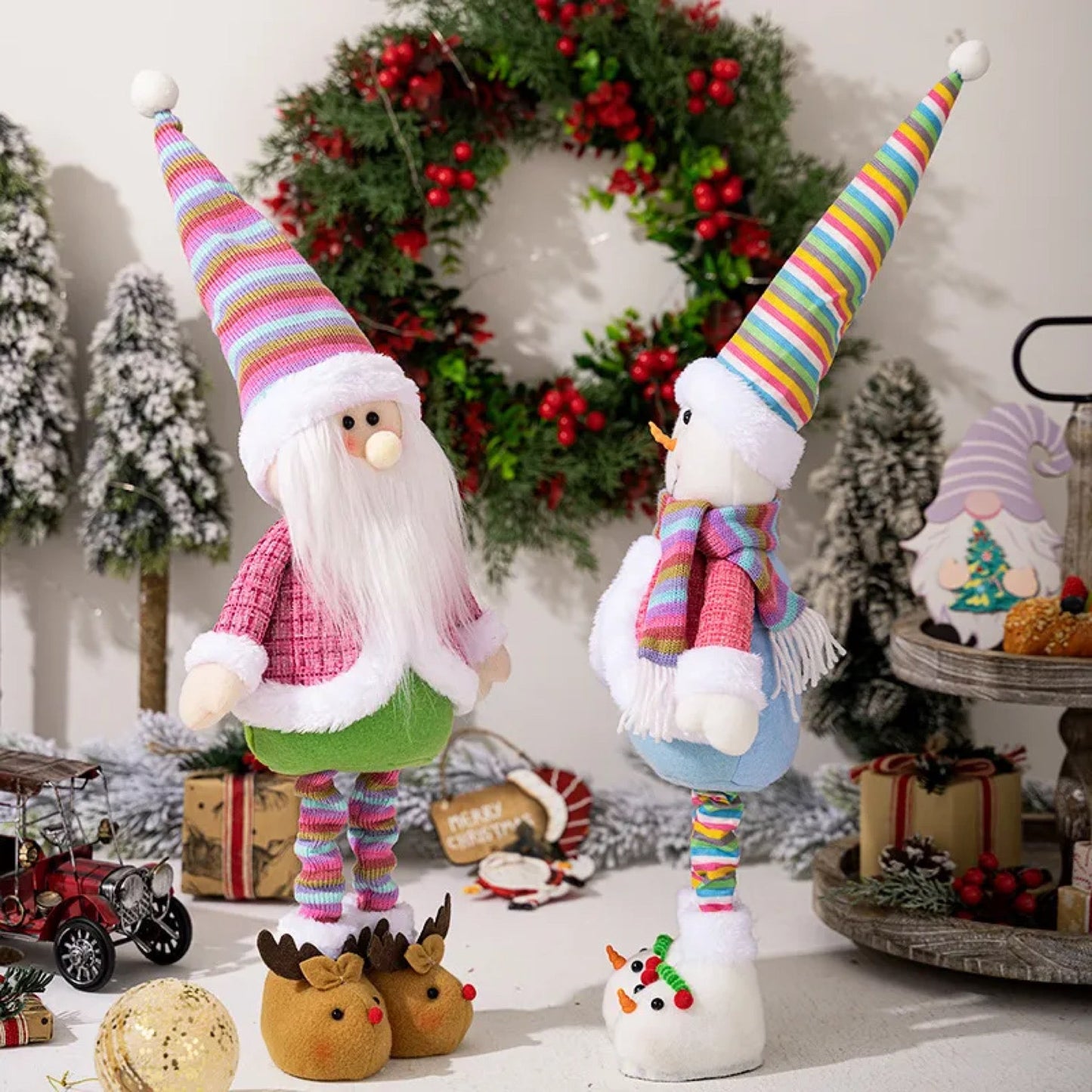 Telescopic Standing Christmas Decor - Colorful Stripe - PREORDER 10/3-10/6