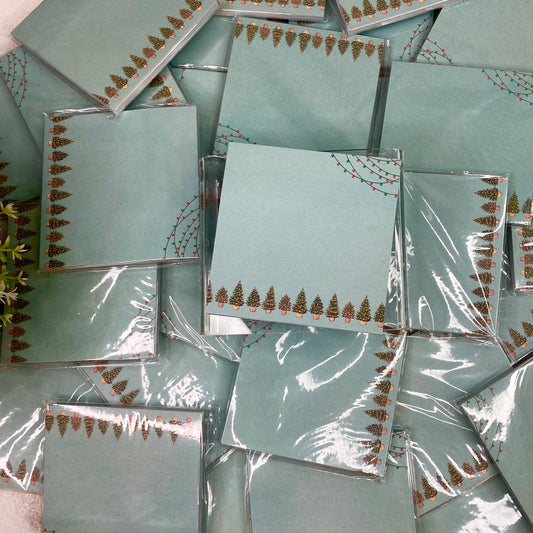 Pouch & Sticky Note Bundled Set - Christmas Trees