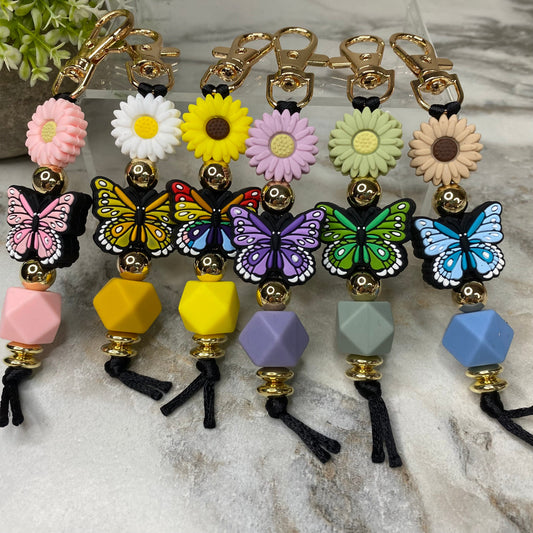 Keychain - Silicone Bead - Butterfly