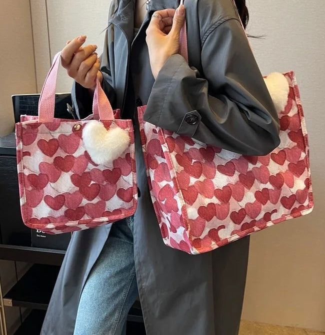 Tote Bag - Heart Light Pink