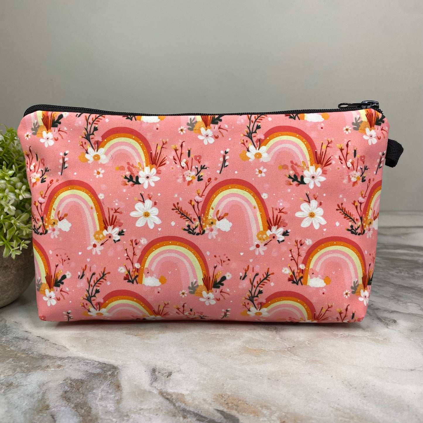 Pouch - Rainbow Floral Yellow Orange Pink