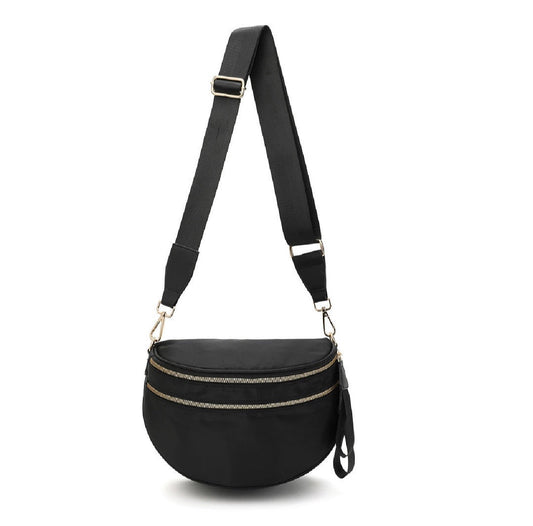 The Roni Nylon Crossbody - Solid Black