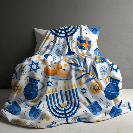 Blanket - White Hanukkah Holiday