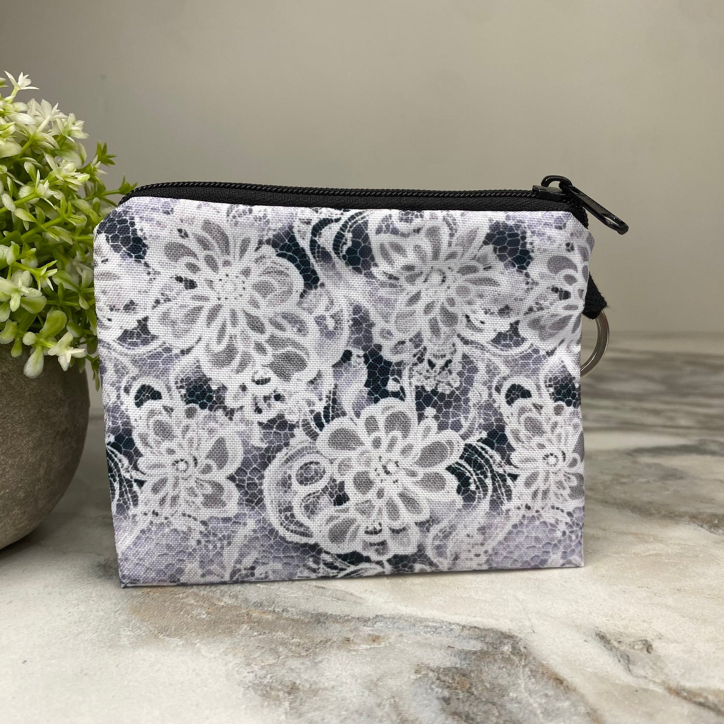 Mini Pouch - Lace Black Grey