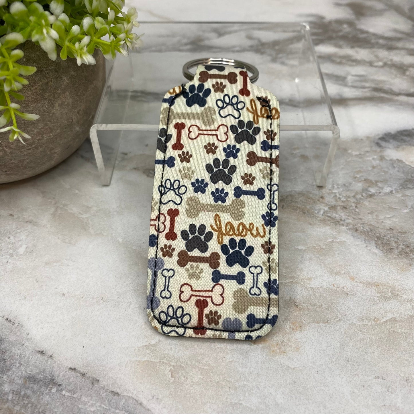 Lip Balm Chapstick Holder - Paw Print - Dog Bones