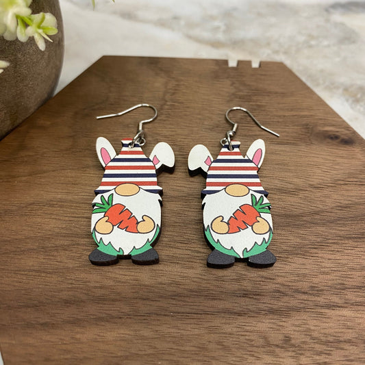 Wood Dangle Earring - Easter - #8