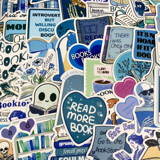 Stickers - Books & Blue