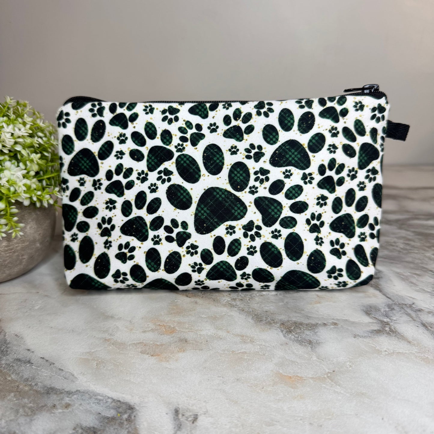 Pouch - Green Plaid Paw Dog Cat