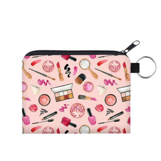 Mini Pouch - Makeup Lipstick Eye Shadow on Pink