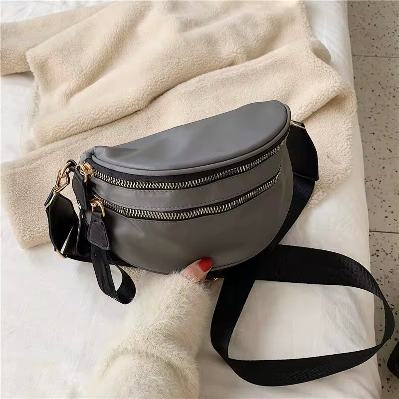 The Roni Nylon Crossbody - Grey + Black - PREORDER