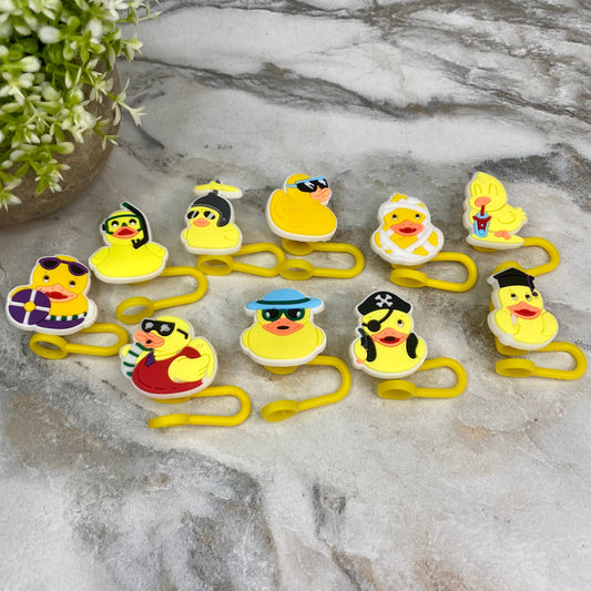 Silicone Straw Toppers Tumbler - Duck Mix