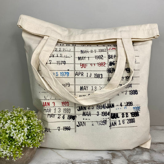 Tote Bag - Library Book Stamped Card