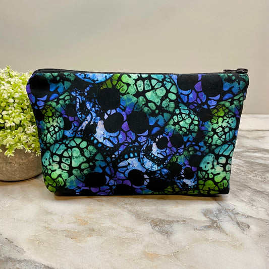 Pouch - Blue Green Skull