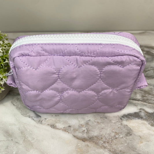 Puffer Pouch Stand Up Rectangle - Heart - Light Purple