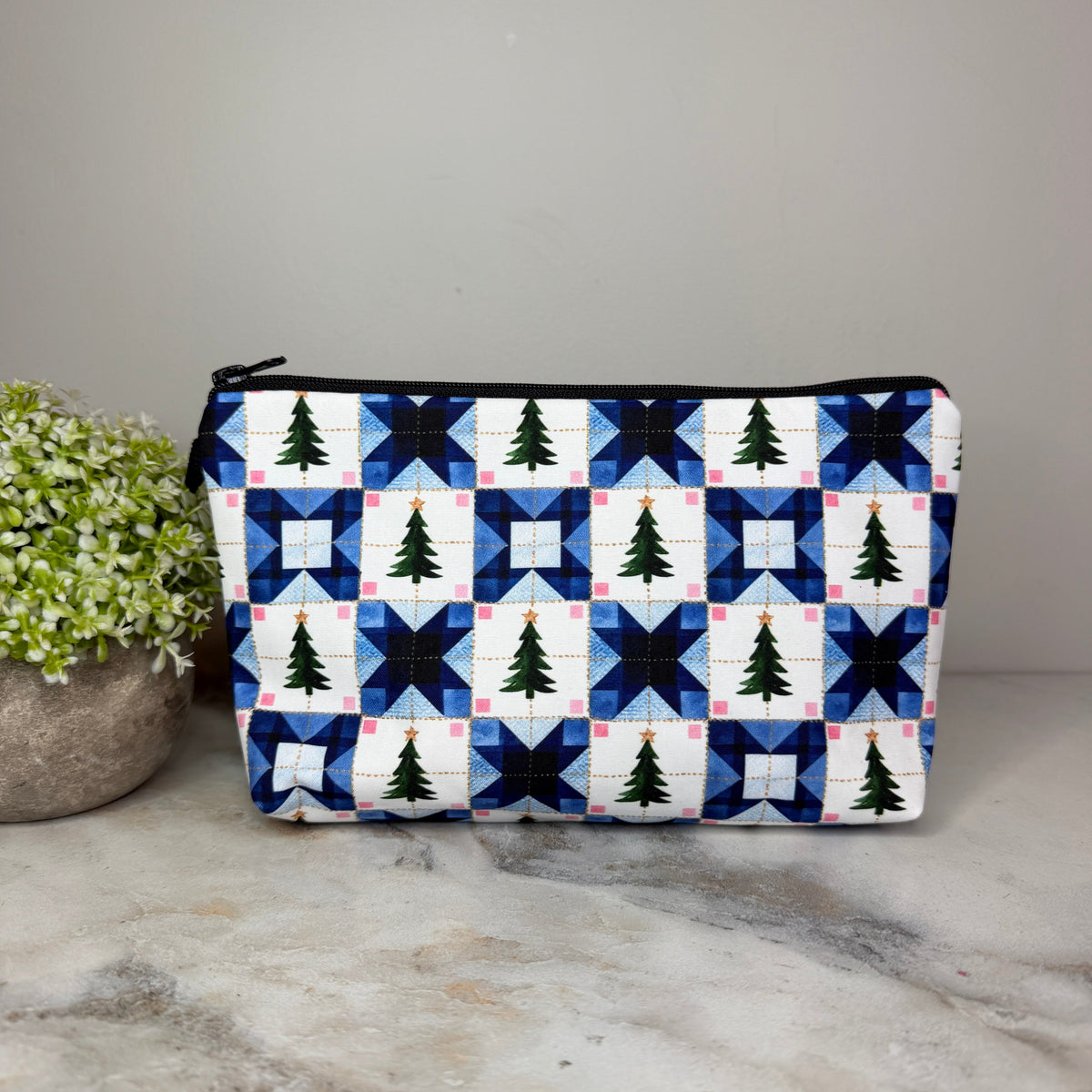 Pouch - Christmas - Quilted Trees