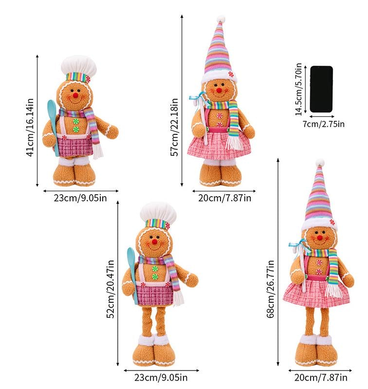 Telescopic Standing Christmas Decor - Gingerbread - PREORDER 10/3-10/6