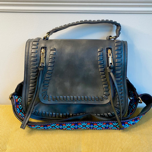Beth Woven Saddle Bag - Gray - LAST ONE LEFT