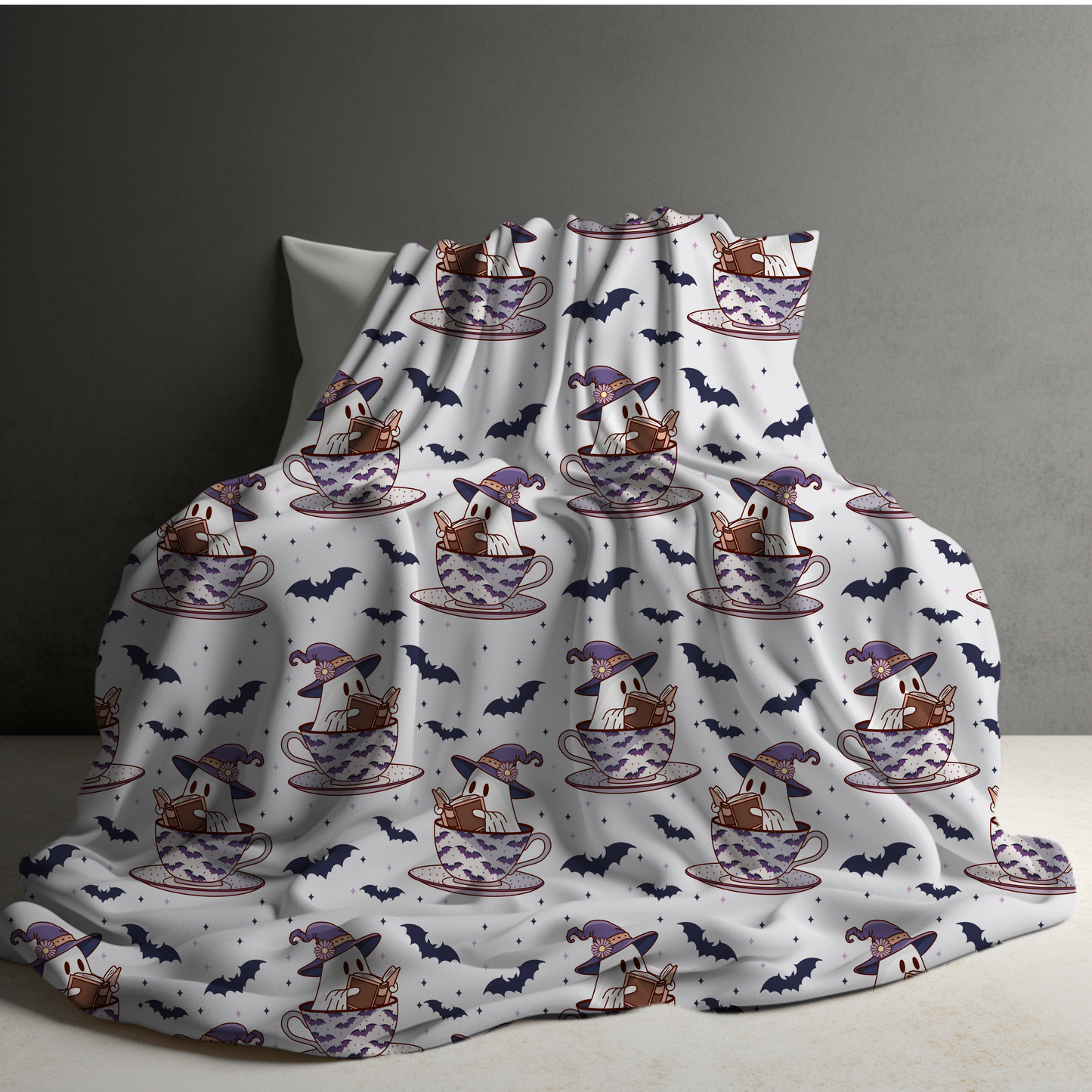 Blanket - Halloween - Reading Book Ghost Teacup