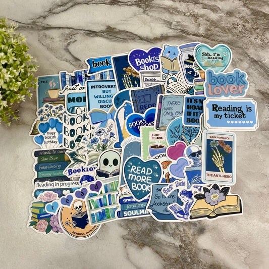 Stickers - Books & Blue