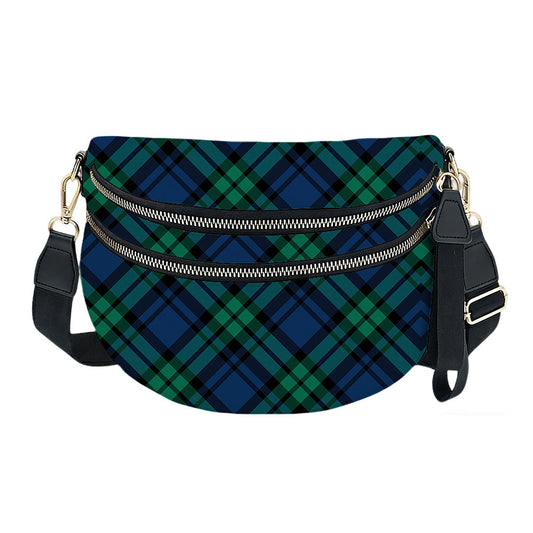 The Roni Nylon Crossbody - Plaid Blue Green