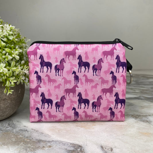 Mini Pouch - Horse Pink Purple