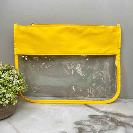 Clear Zip XL Pouch - Yellow