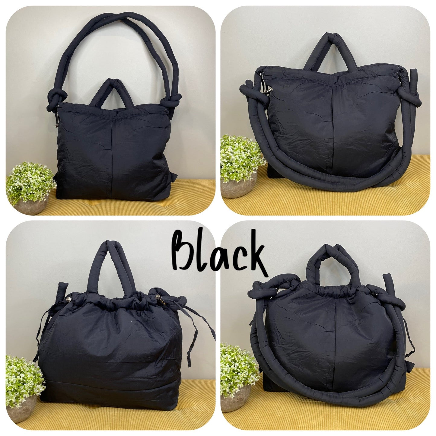 Stevie - Nylon Puff Tote & Backpack