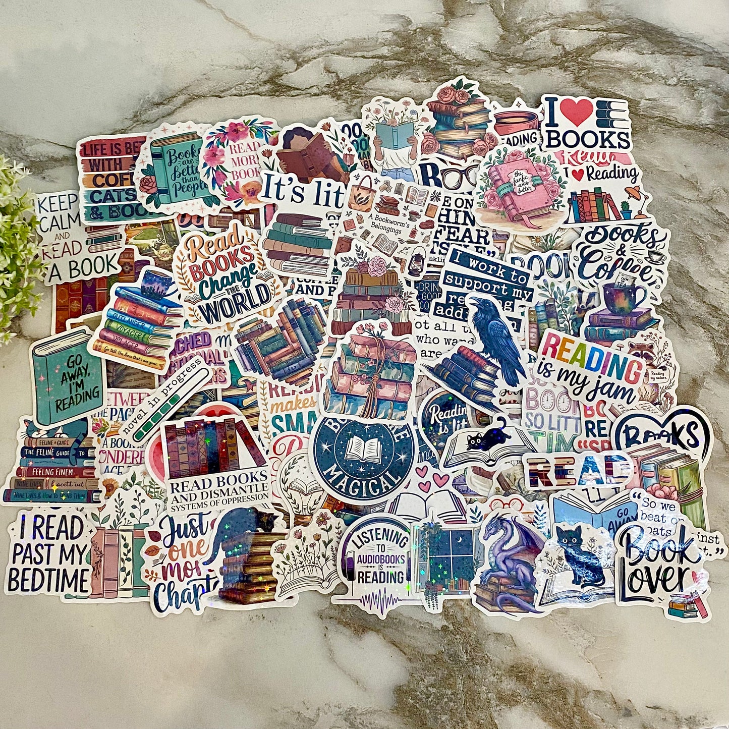 Stickers - Books Glitter
