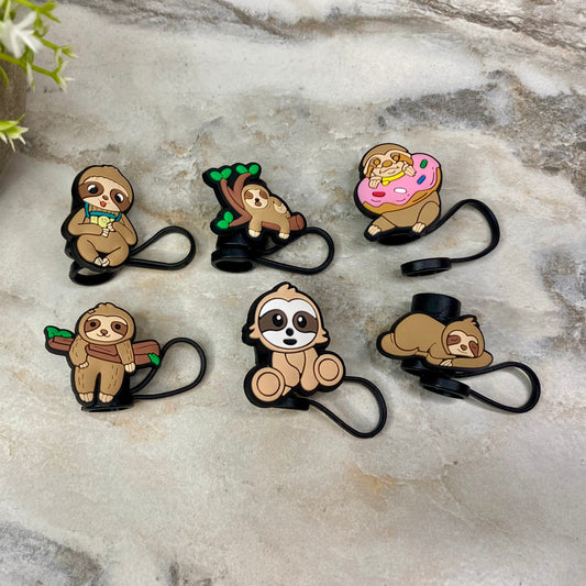 Silicone Straw Toppers Tumbler - Sloth #2