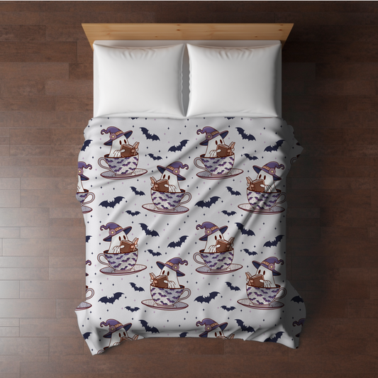 Blanket - Halloween - Reading Book Ghost Teacup