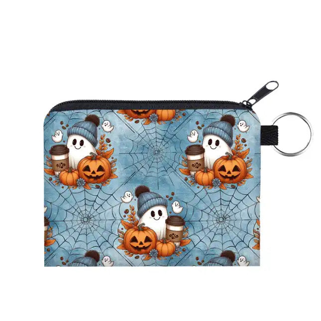 Pouch & Mini Pouch Bundled Set - Fall Pumpkin Ghostie