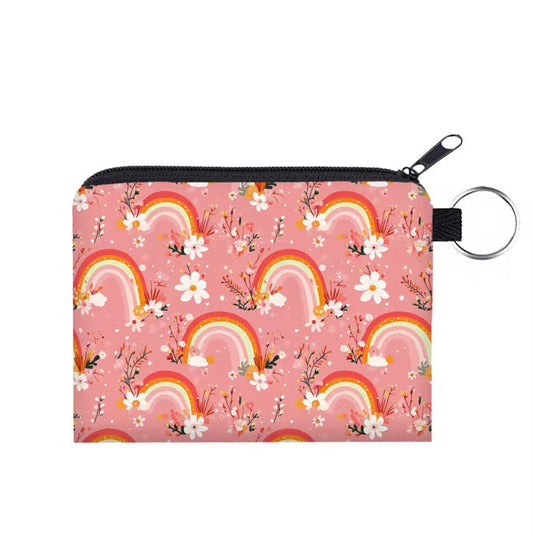Mini Pouch - Rainbow Floral Yellow Orange Pink