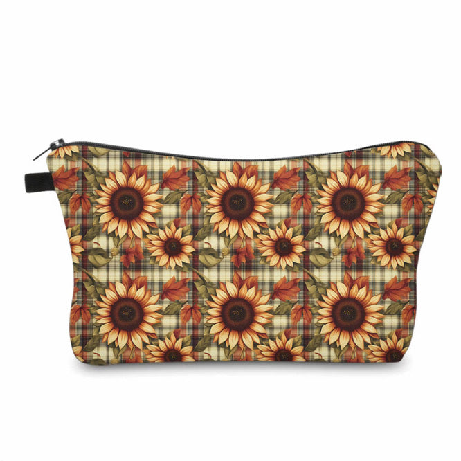 Pouch - Floral Sunflower Plaid