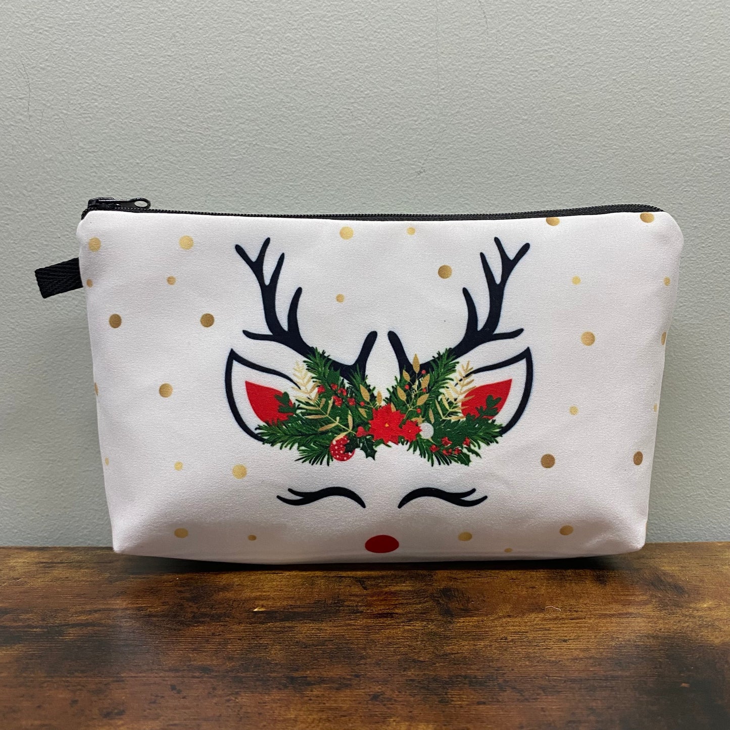 Pouch - Holiday Christmas - White Reindeer
