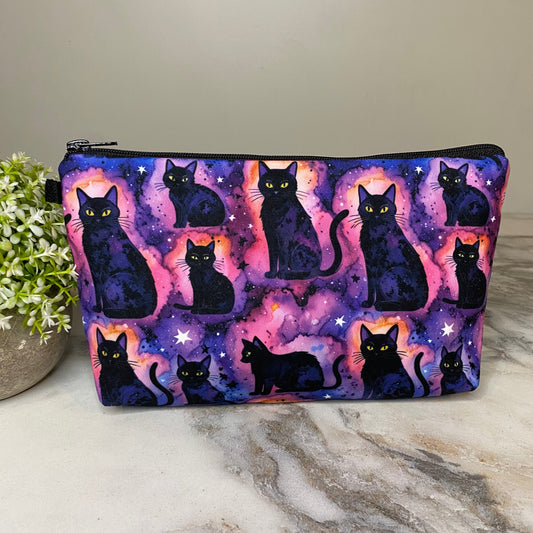Pouch - Halloween Fall - Black Cat Galaxy